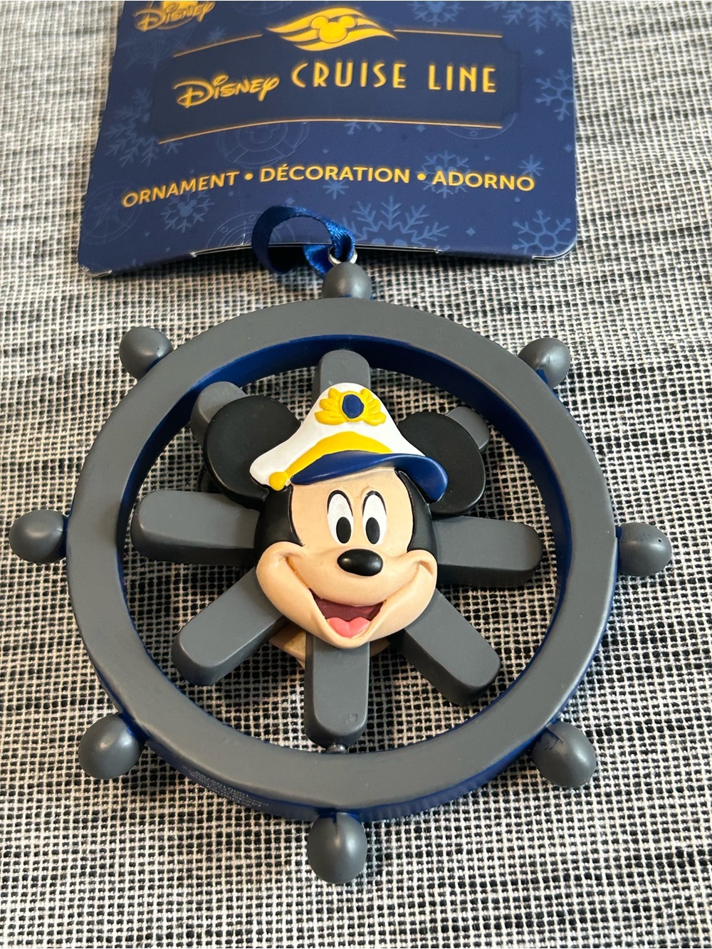 Disney Captain Mickey and Captain Mini Wheel Ornament - Navy & Gray DCL Cruise